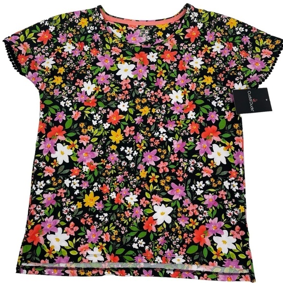 CUDDL DUDS Women’s Size XS Black Floral Pajamas cropped pant pajama set NWT - Picture 2 of 11